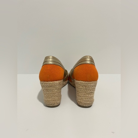 Lilly Pulitzer Lia canvas espadrille orange and gold Wedges - Picture 6 of 7